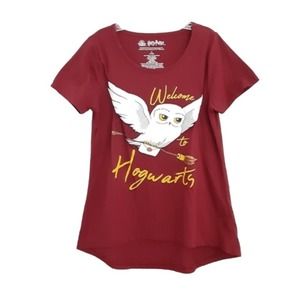 Wizarding World of Harry Potter Hedwig Owl Hogwarts Graphic T Shirt Girls XL